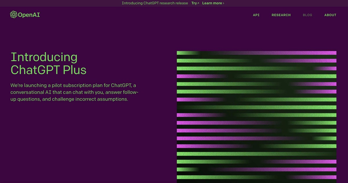 The Open AI company has launched Chat GPT Plus, which isn't free
