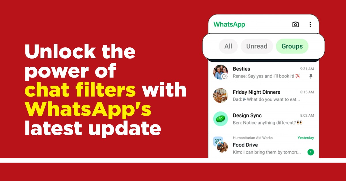 whatsapp chat filter update